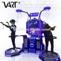 Double Players 9D Virtual Reality Simulator VR Space Walking Platform VR Treadmill for Sale